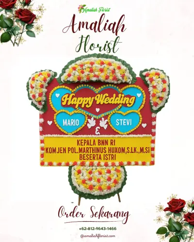 Karangan Papan Bunga Pernikahan di Tanjung Saba Pitamen Nan Xx